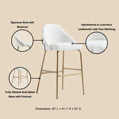 Barstool in White and Gold