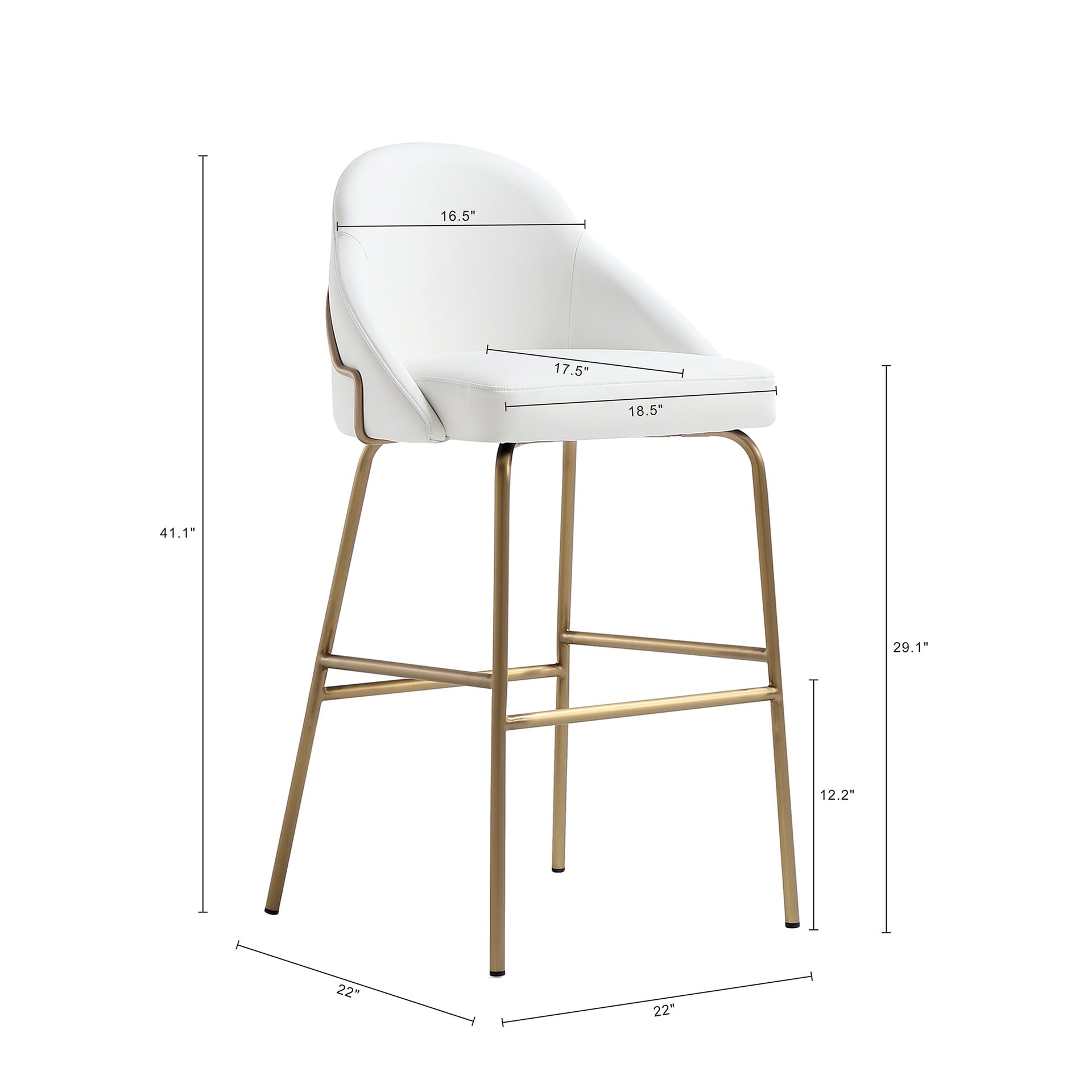 Barstool in White and Gold