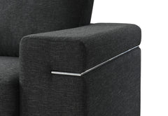 Giuliana Black Linen Fabric Arm Chair