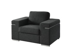Giuliana Black Linen Fabric Arm Chair