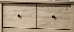 Elettra 32"W Light Oak Finish 4-Drawer Chest with Black Handles