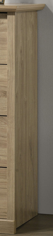 Elettra 32"W Light Oak Finish 4-Drawer Chest with Black Handles