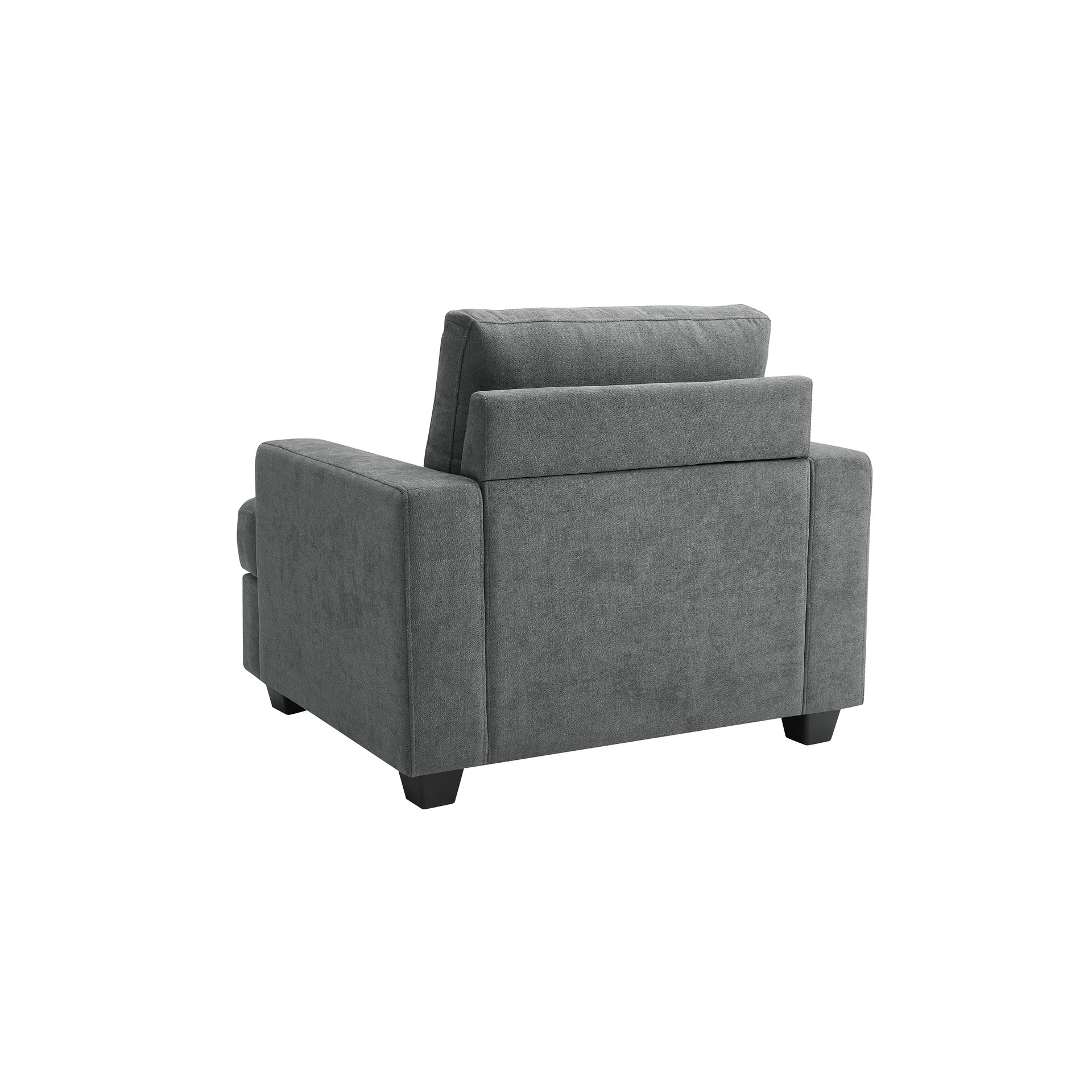Modern Accent Chair, Wooden Frame with Polyester Fabric, Plush Cushion, Comfortable Single Sofa Chair for Living Room Bedroom