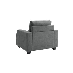 Modern Accent Chair, Wooden Frame with Polyester Fabric, Plush Cushion, Comfortable Single Sofa Chair for Living Room Bedroom