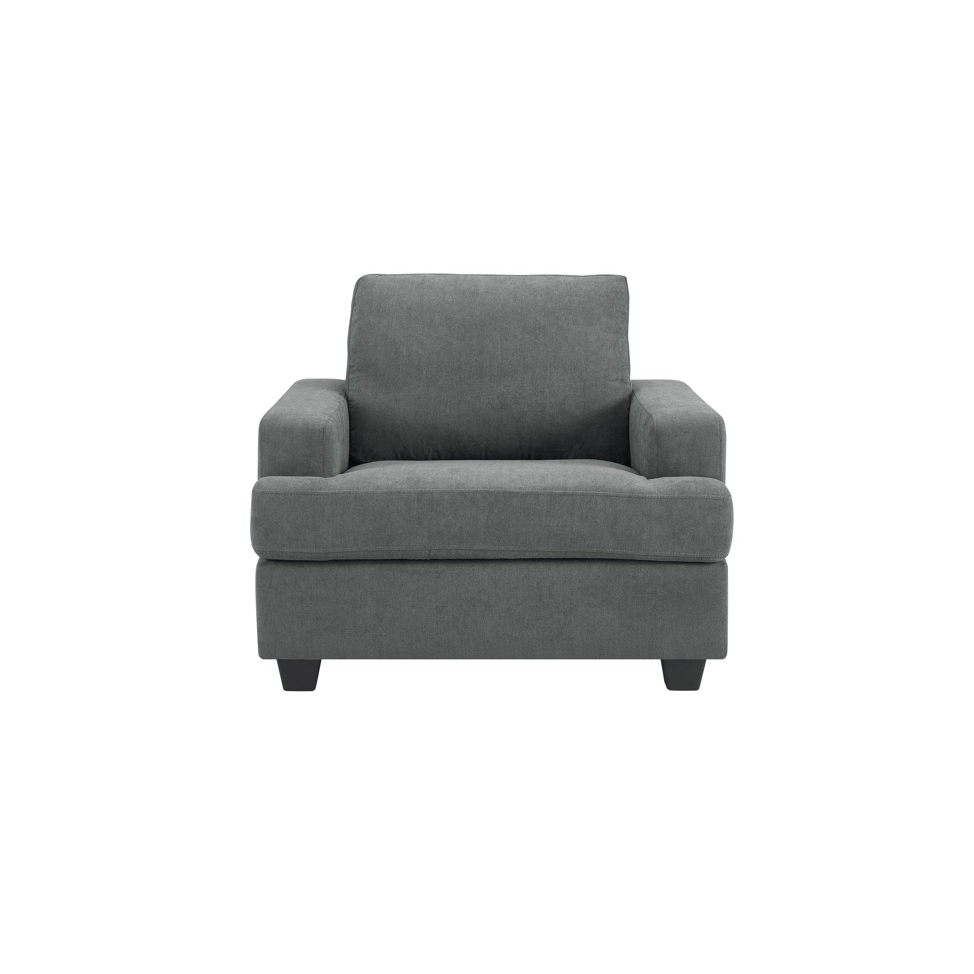 Modern Accent Chair, Wooden Frame with Polyester Fabric, Plush Cushion, Comfortable Single Sofa Chair for Living Room Bedroom