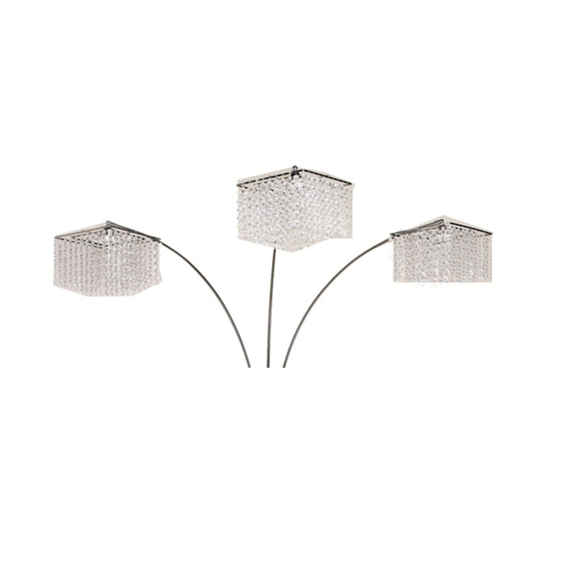 84" Tall Metal Floor Lamp with 3 Crystal Shaded Arches