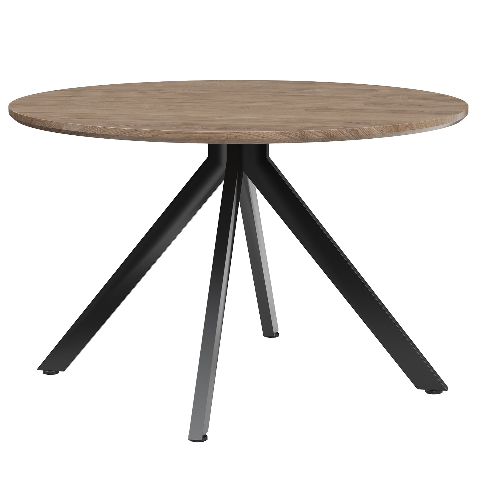 47.2" Solid Wood Round Dining Kitchen Table for 4-6 People with Intersecting Pedestal Base