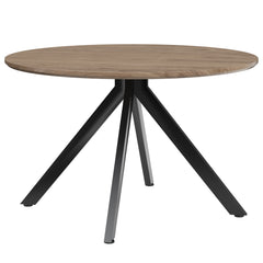 47.2" Solid Wood Round Dining Kitchen Table for 4-6 People with Intersecting Pedestal Base