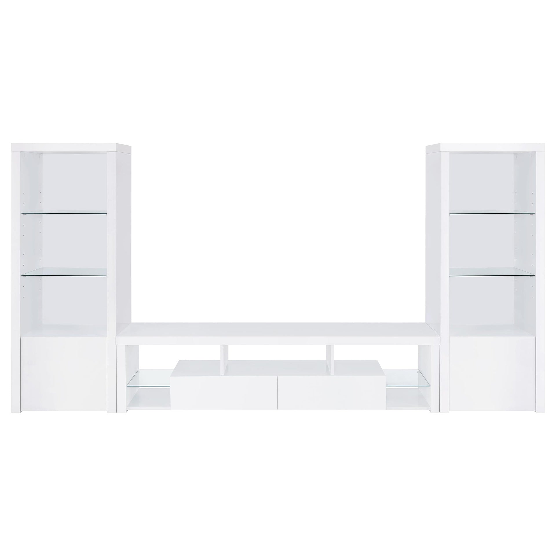 Lance White High Gloss 3-piece TV Entertainment Center