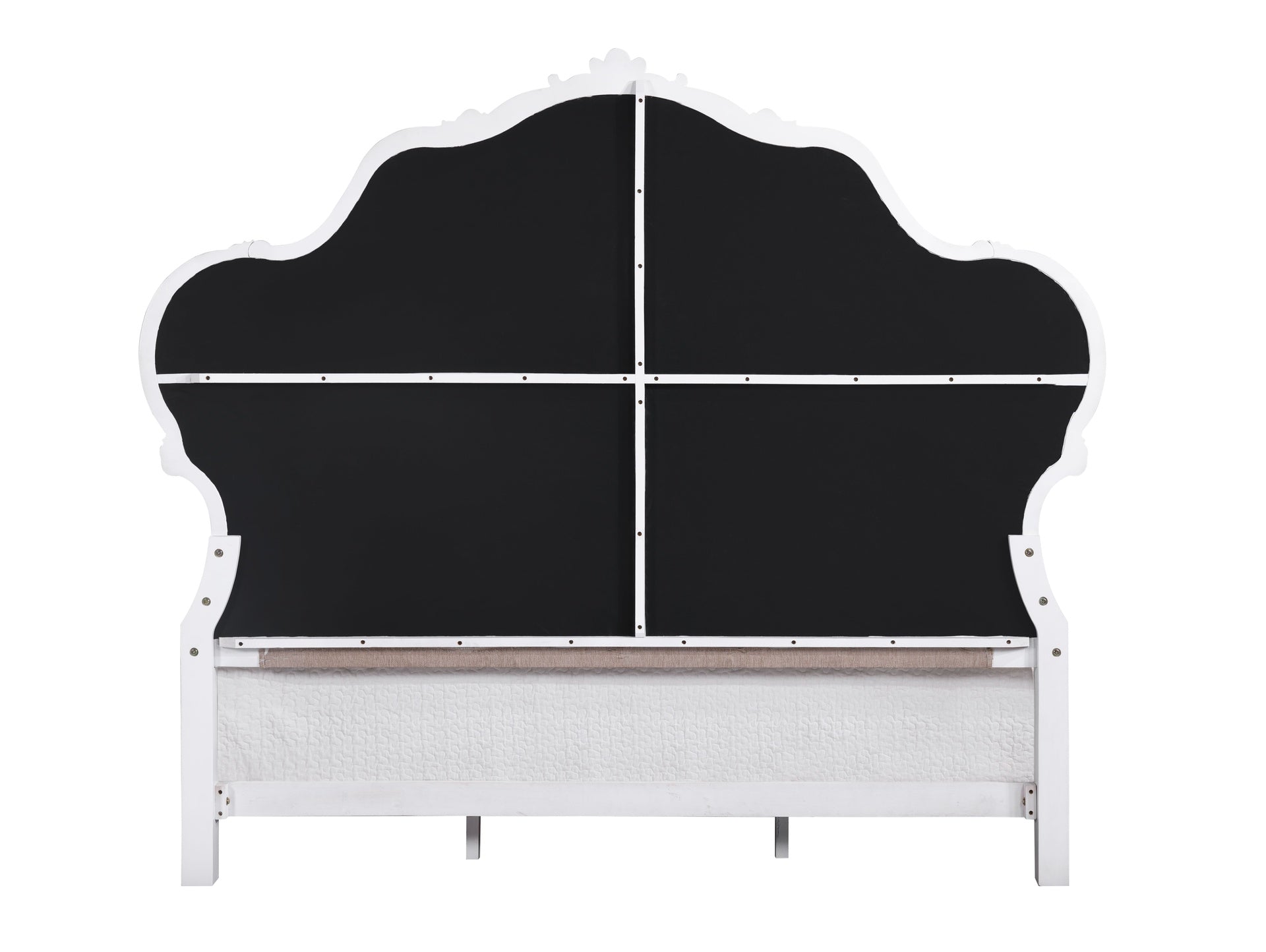 Latisha Fabric & White Finish Queen Bed