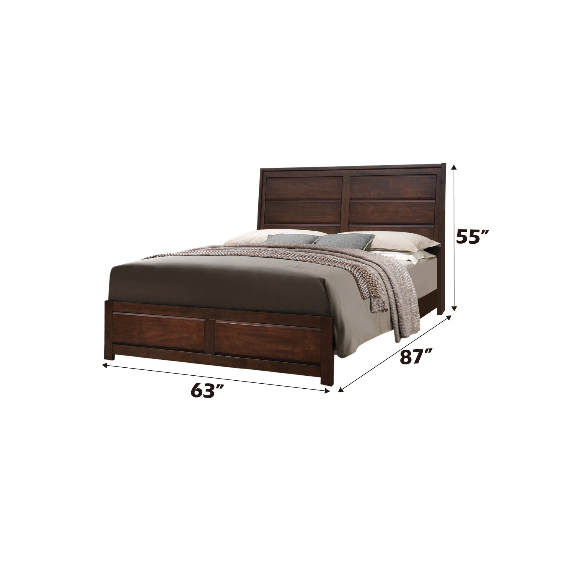 Oberreit Walnut Finish Queen Bed