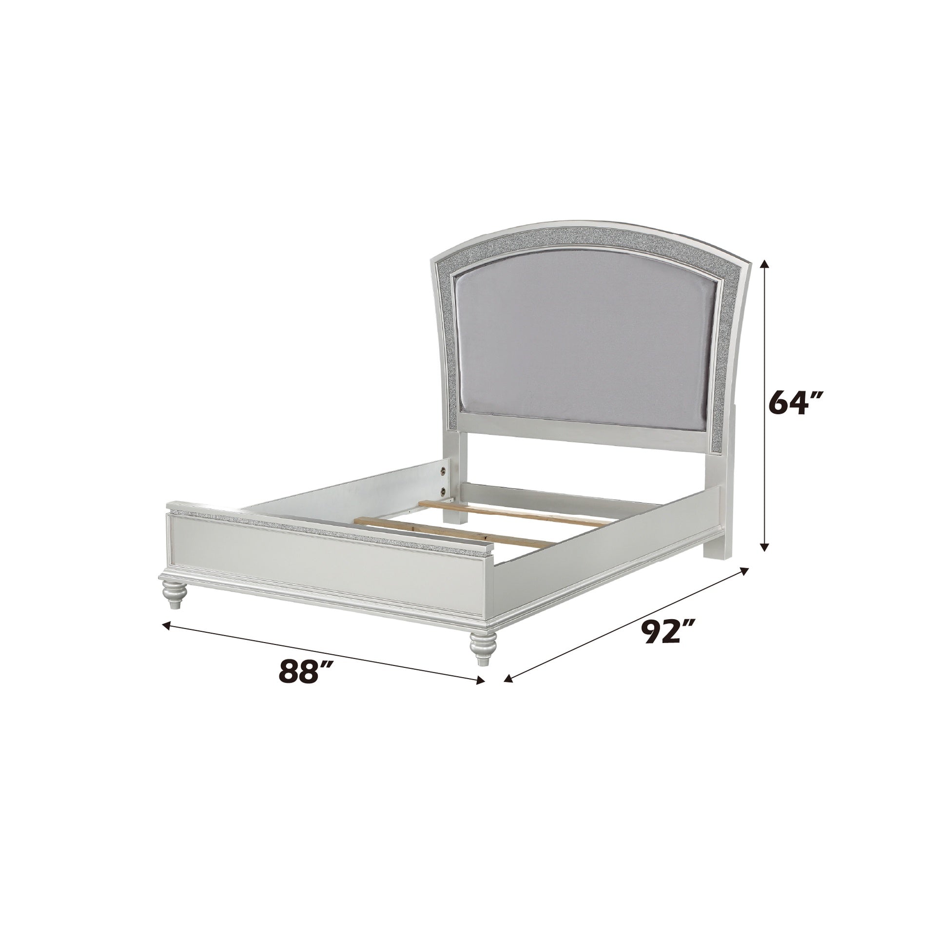Maverick Fabric & Platinum Finish CAL. King Bed