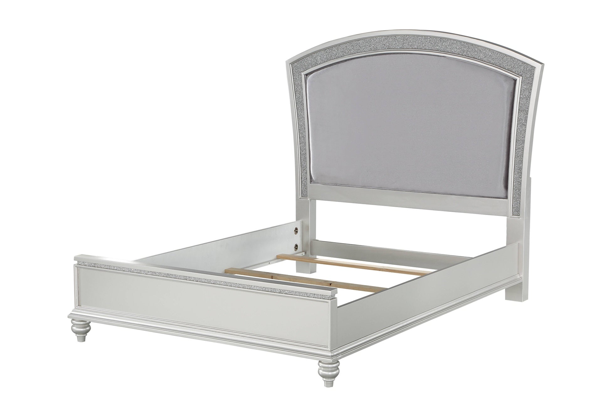 Maverick Fabric & Platinum Finish CAL. King Bed
