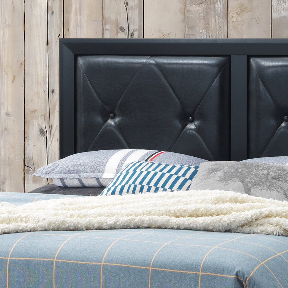 Elegant Transitional Black Full Bed Frame