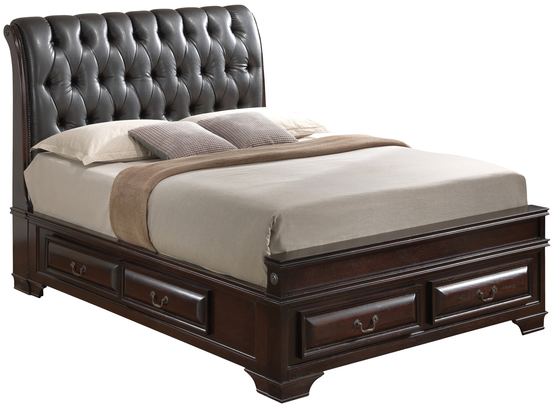 LaVita G8875E-QB5 Queen Storage Bed , Cappuccino
