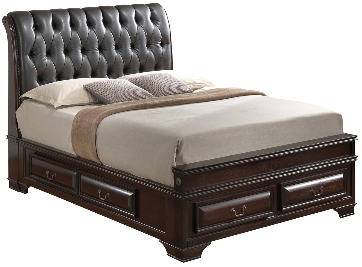 LaVita G8875E-QB5 Queen Storage Bed , Cappuccino