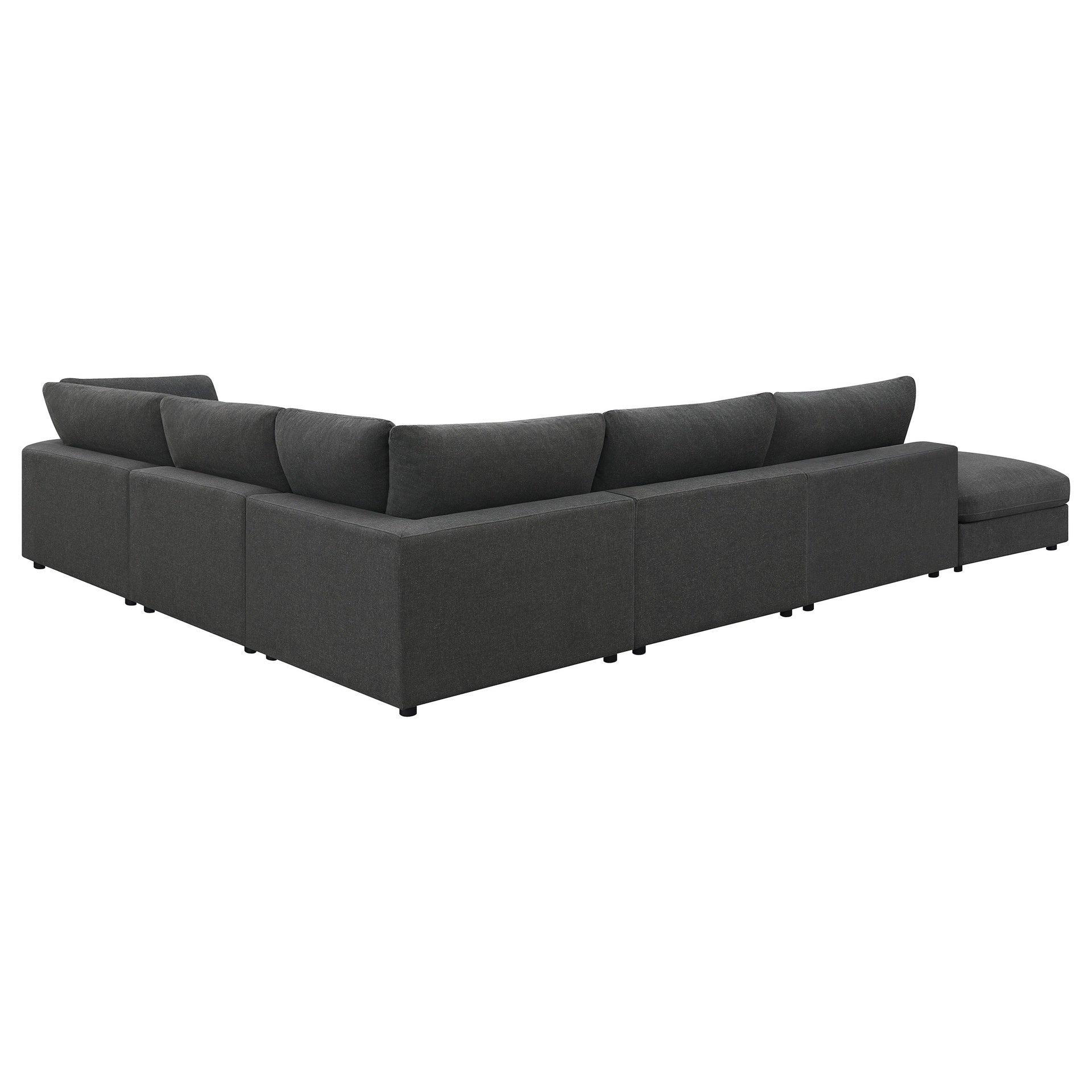 Rhette Charcoal 6-piece Upholstered Sectional with Reversible Cushions