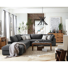 Rhette Charcoal 6-piece Upholstered Sectional with Reversible Cushions