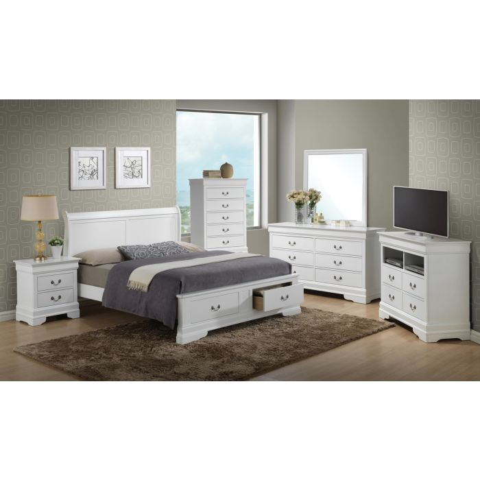 Classic Twin Storage Bed In Elegant White