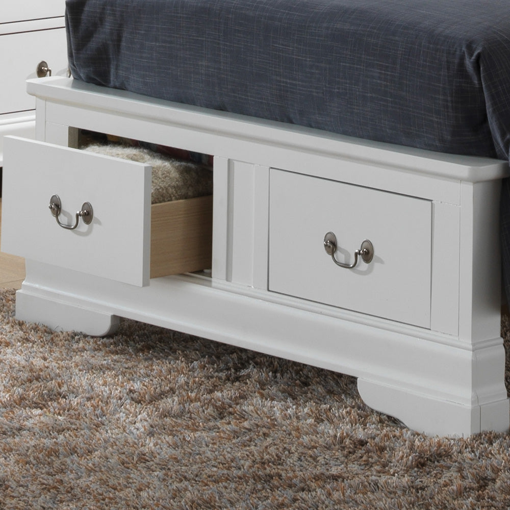 Classic Twin Storage Bed In Elegant White