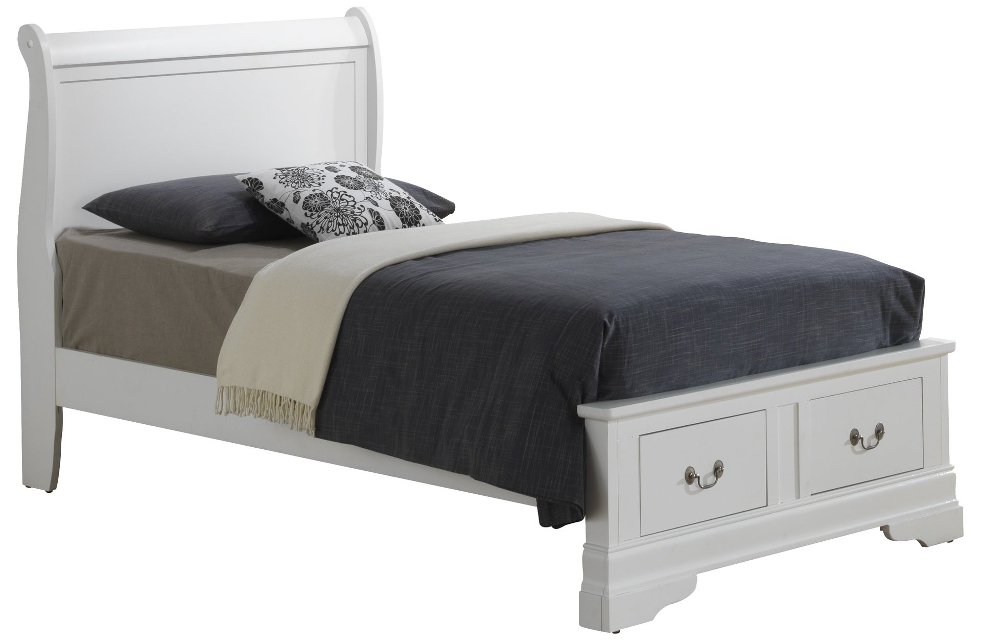 Classic Twin Storage Bed In Elegant White