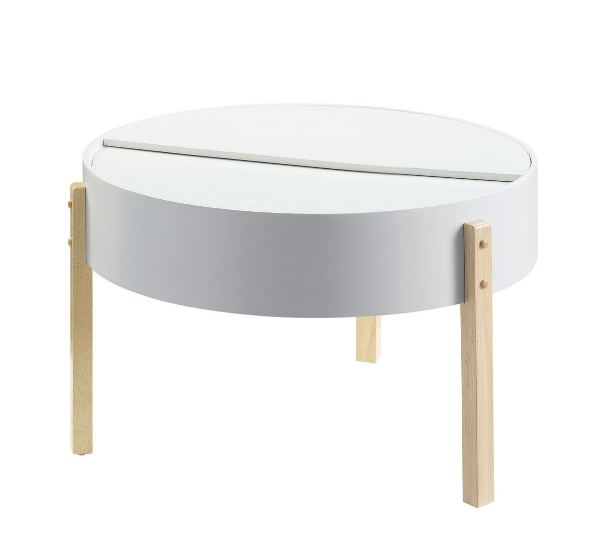 Bodfish White & Natural Round Coffee Table