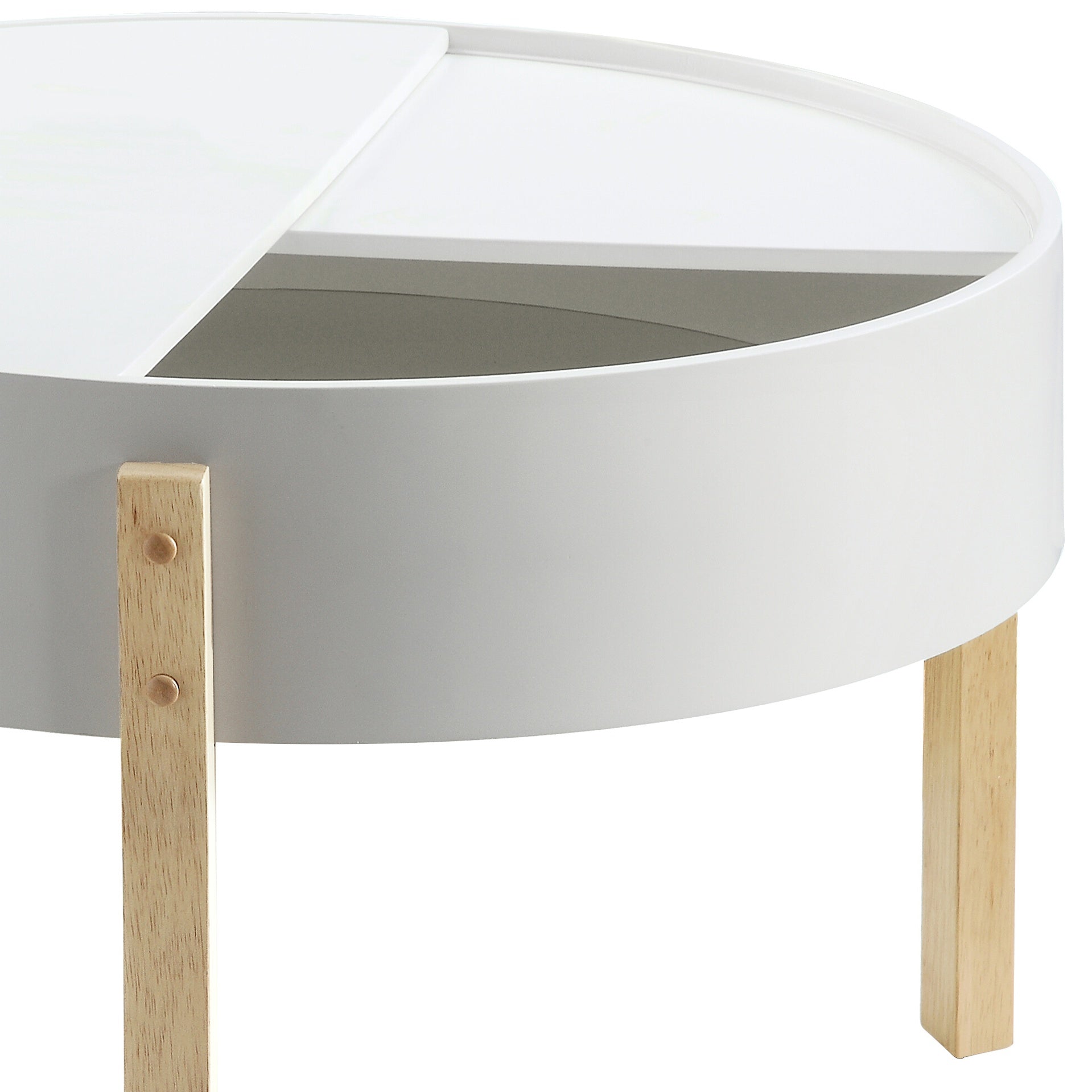 Bodfish White & Natural Round Coffee Table