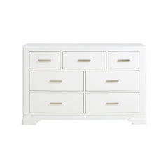 Modern White Finish Dresser with 7-Drawers Smooth Glides Transitional Bedroom Furniture 1pc Storage Cabinet