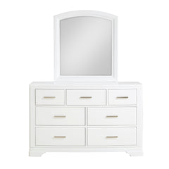 Modern White Finish Dresser with 7-Drawers Smooth Glides Transitional Bedroom Furniture 1pc Storage Cabinet