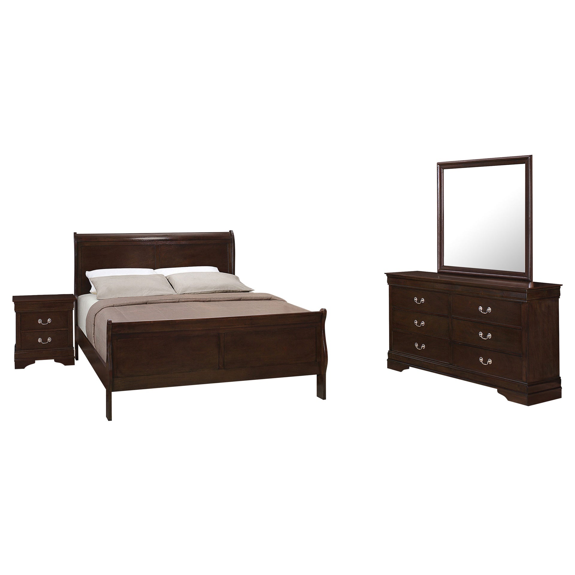 Bruno Cappuccino 4-piece Eastern King Bedroom Set
