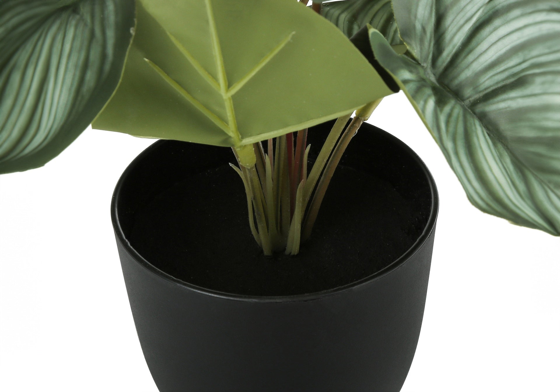 Artificial Plant, 13" Tall, Epipremnum, Indoor, Faux, Fake, Table, Greenery, Potted, Set Of 2, Decorative, Green Leaves, Black Pots