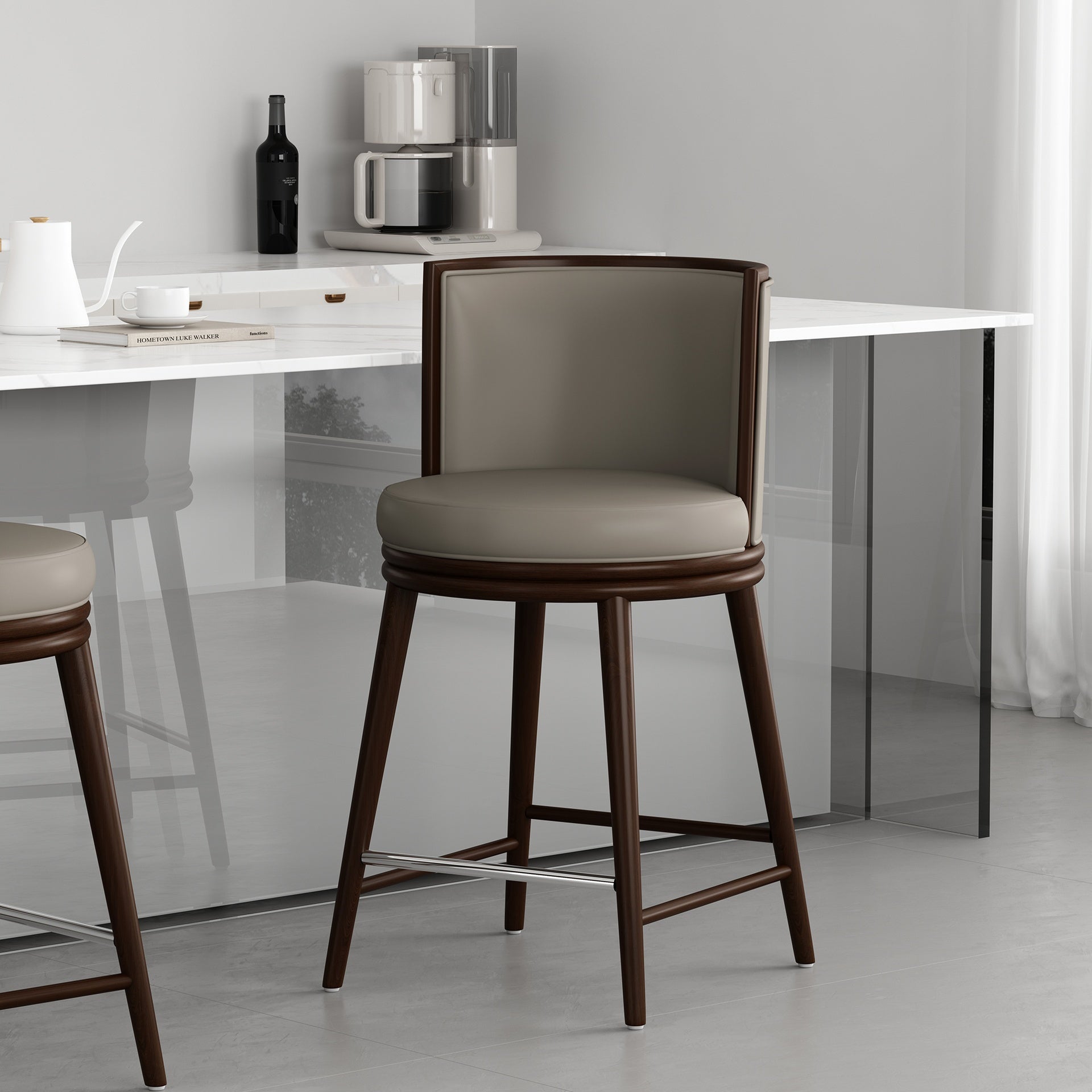 Counter Stool in Taupe