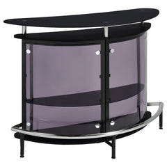 Strick & Bolton Black Freestanding Glass Top Home Bar Wine Cabinet