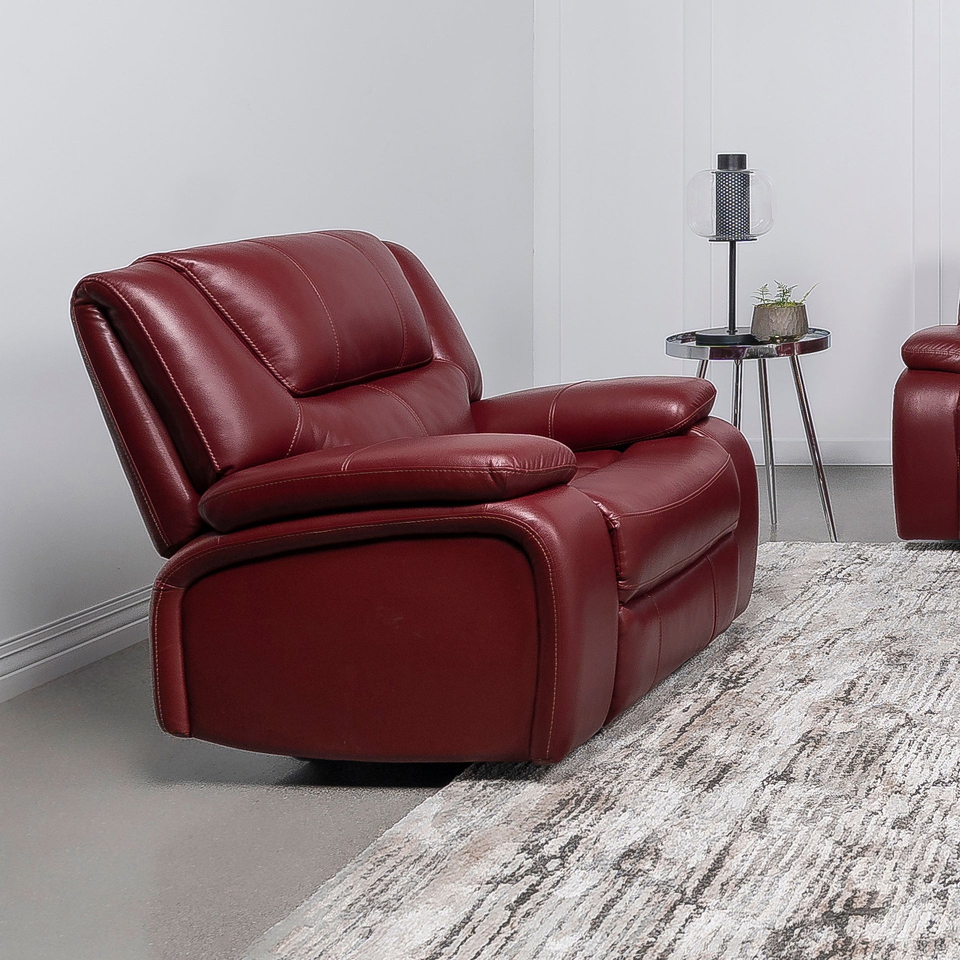 Elodie Red Upholstered Glider Recliner Chair