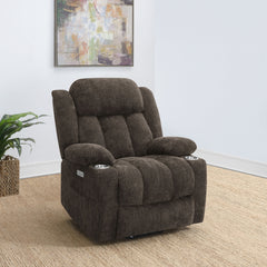 Beca Dark Brown Upholstered Power Lift Recliner Chair