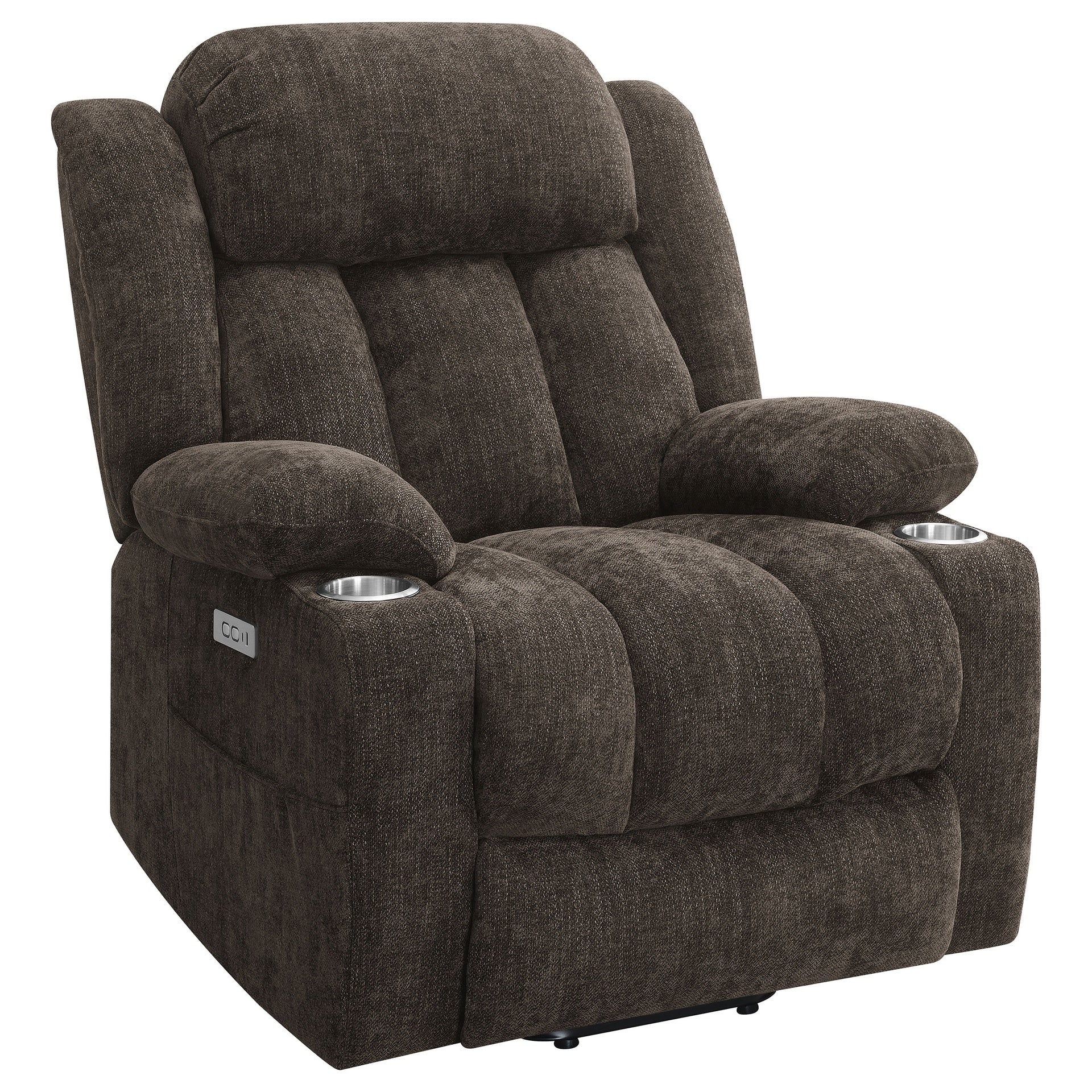 Beca Dark Brown Upholstered Power Lift Recliner Chair