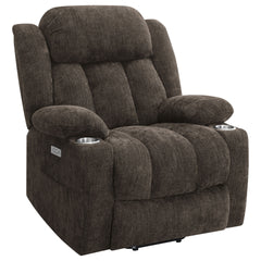 Beca Dark Brown Upholstered Power Lift Recliner Chair