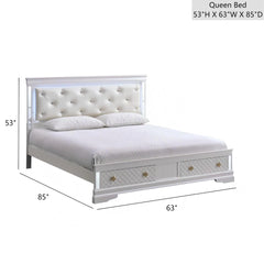 Verona G6735B-QSB Queen Bed ( Mattress Not Included),  Pearl White