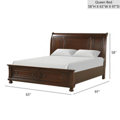 Meade G8910A-QB Queen Bed ( Mattress Not Included), Dark Cherry