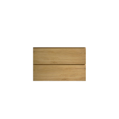 Alice30-106, Wall mount cabinet WITHOUT basin, Natural oak color, with two drawers, Pre-assembled
