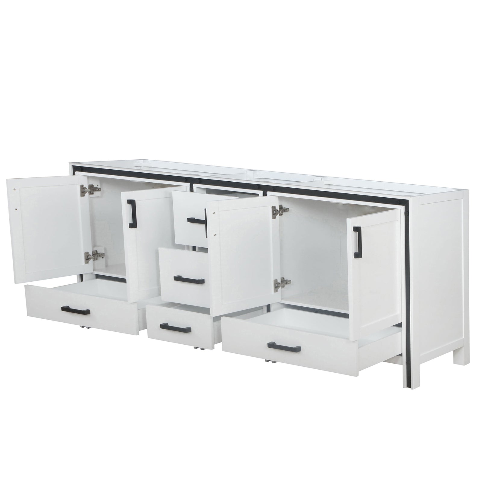 White Double Bath Vanity 84 in. W x 22 in. D