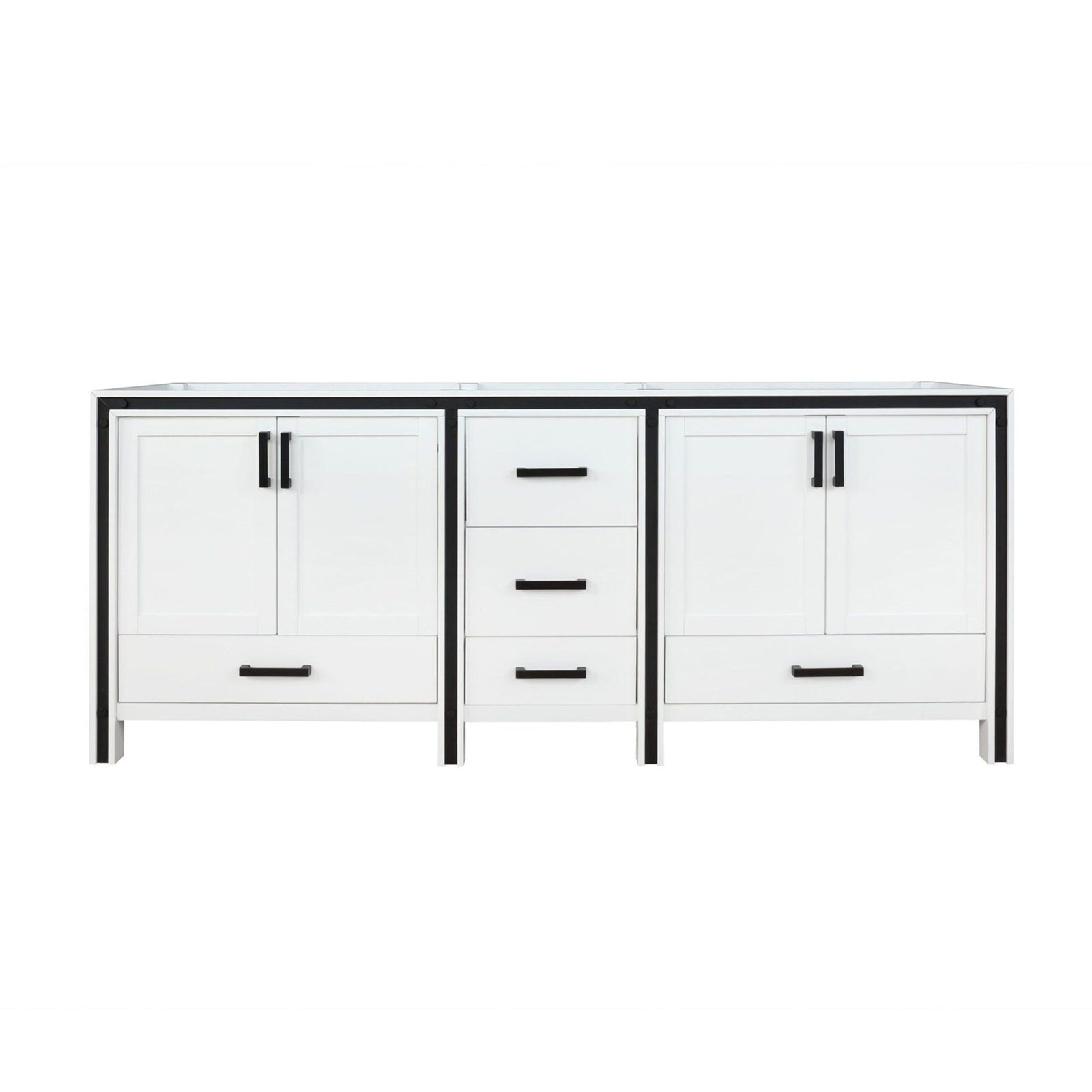 White Double Bath Vanity 84 in. W x 22 in. D