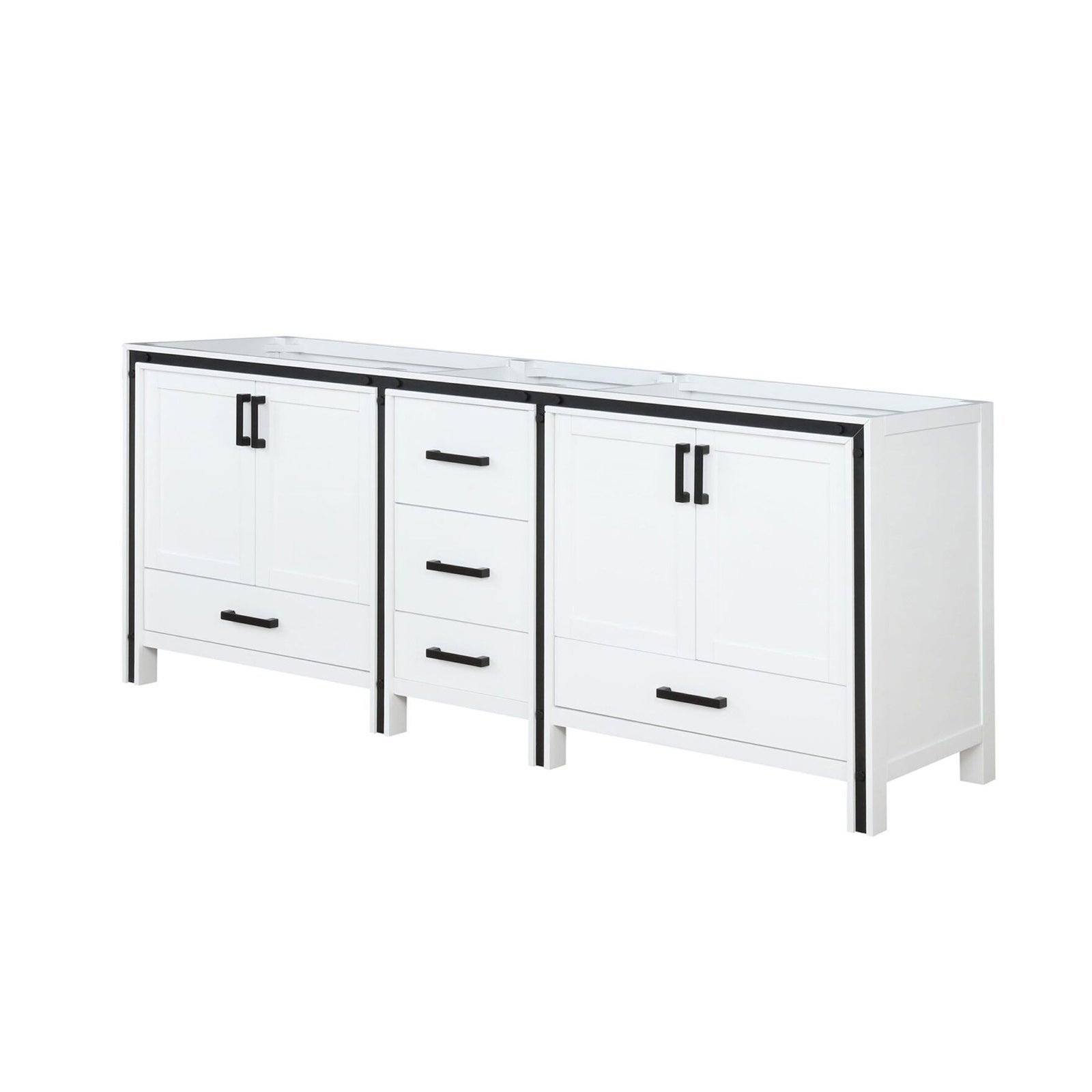 White Double Bath Vanity 84 in. W x 22 in. D
