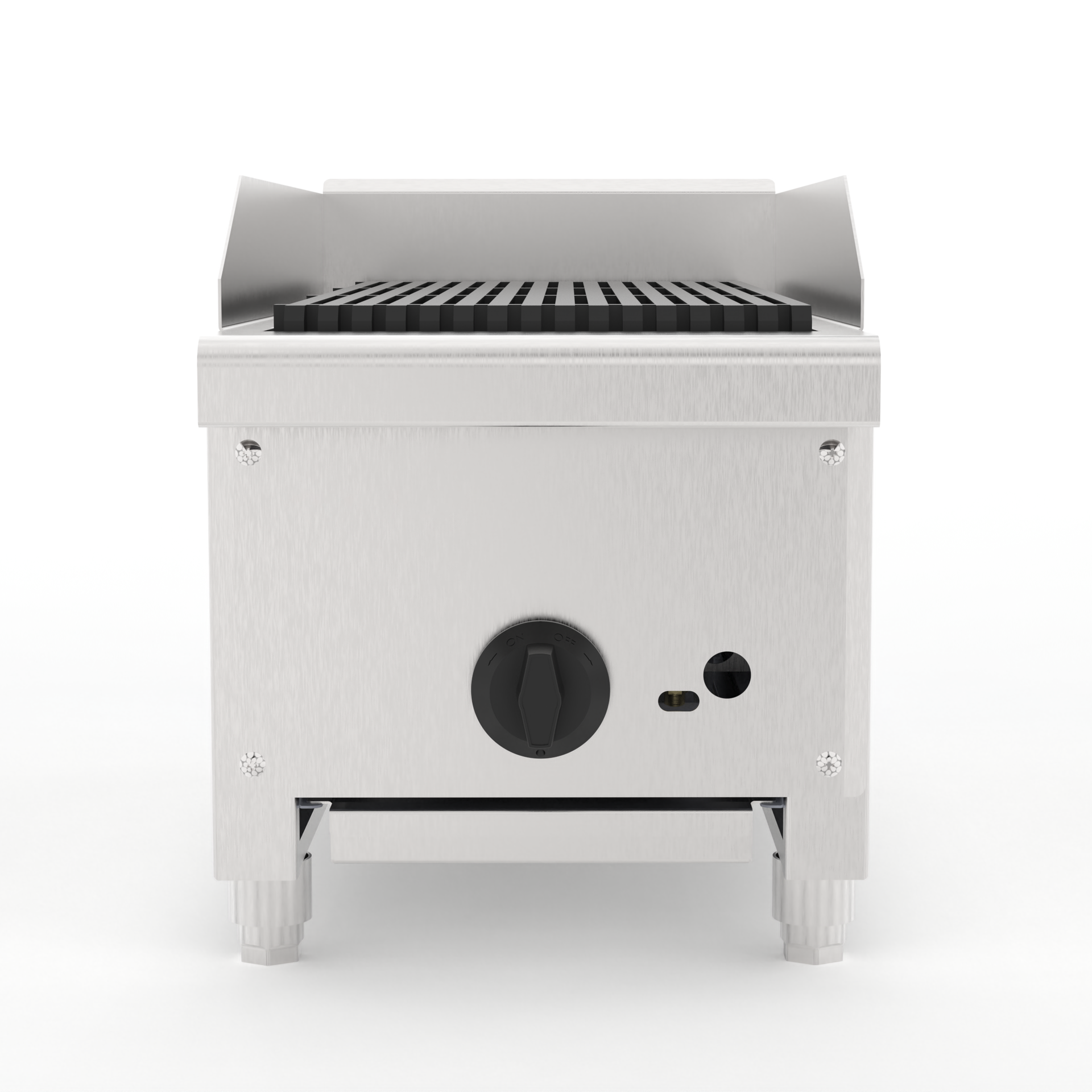 12 Inch Commercial Gas Lava Rock Charbroiler, Countertop Stainless Steel Grill with 1 Burner 28000 BTU, Natural Gas/Propane, Durable Cast Iron Grates, Restaurant BBQ Broiler