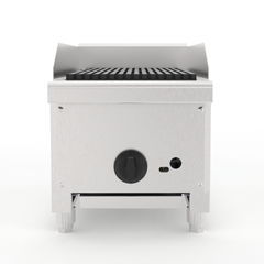 12 Inch Commercial Gas Lava Rock Charbroiler, Countertop Stainless Steel Grill with 1 Burner 28000 BTU, Natural Gas/Propane, Durable Cast Iron Grates, Restaurant BBQ Broiler