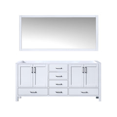 White Double Bath Vanity 72 in. W x 22 in. D, and 28 in. Mirror