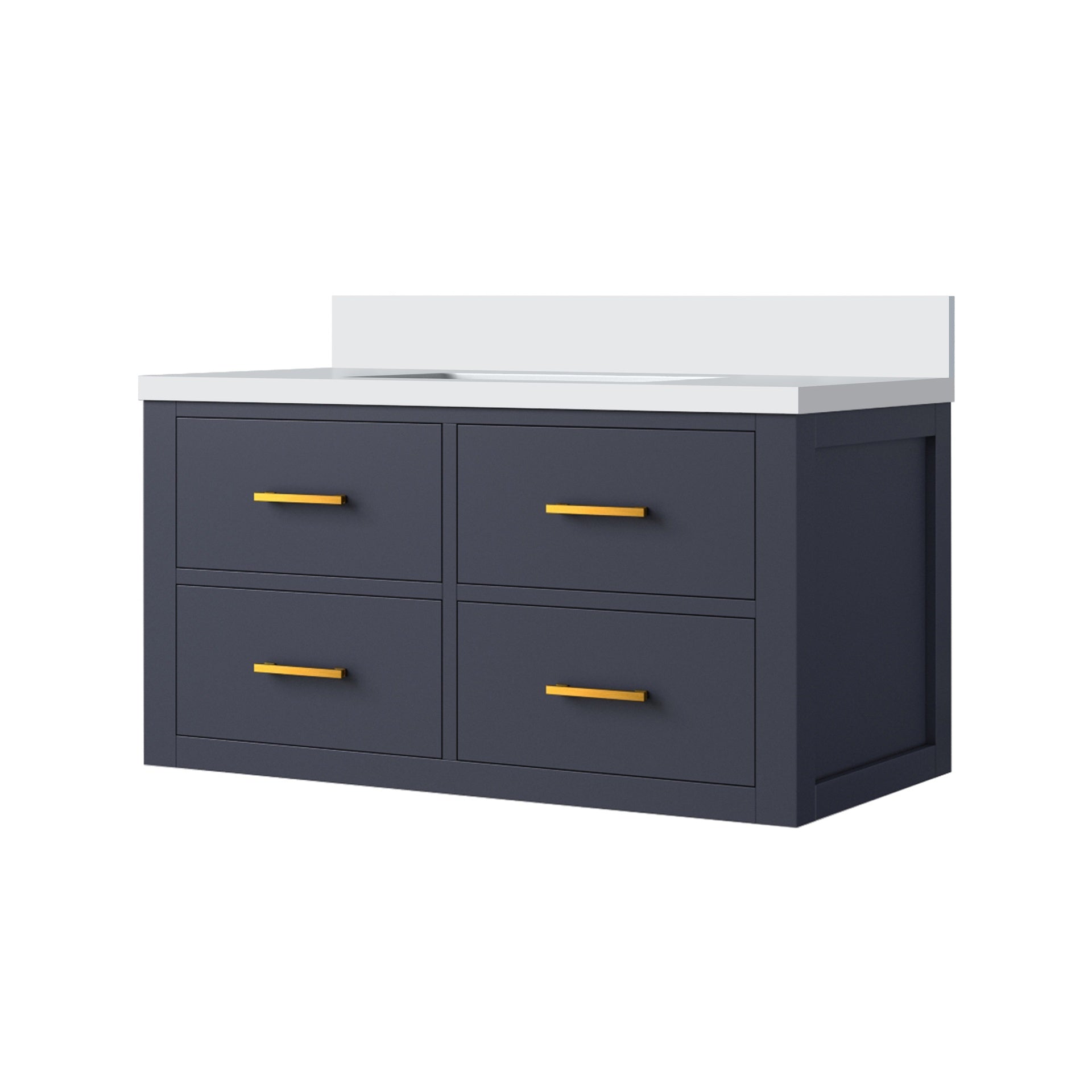 Blue Single Bath Vanity 36 in. W x 22 in. D, with Cultured Marble Top