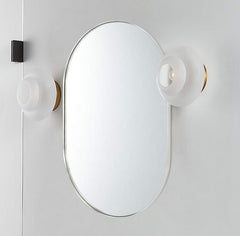 Silver 20 x 33 Inch Metal Oval  Mirror