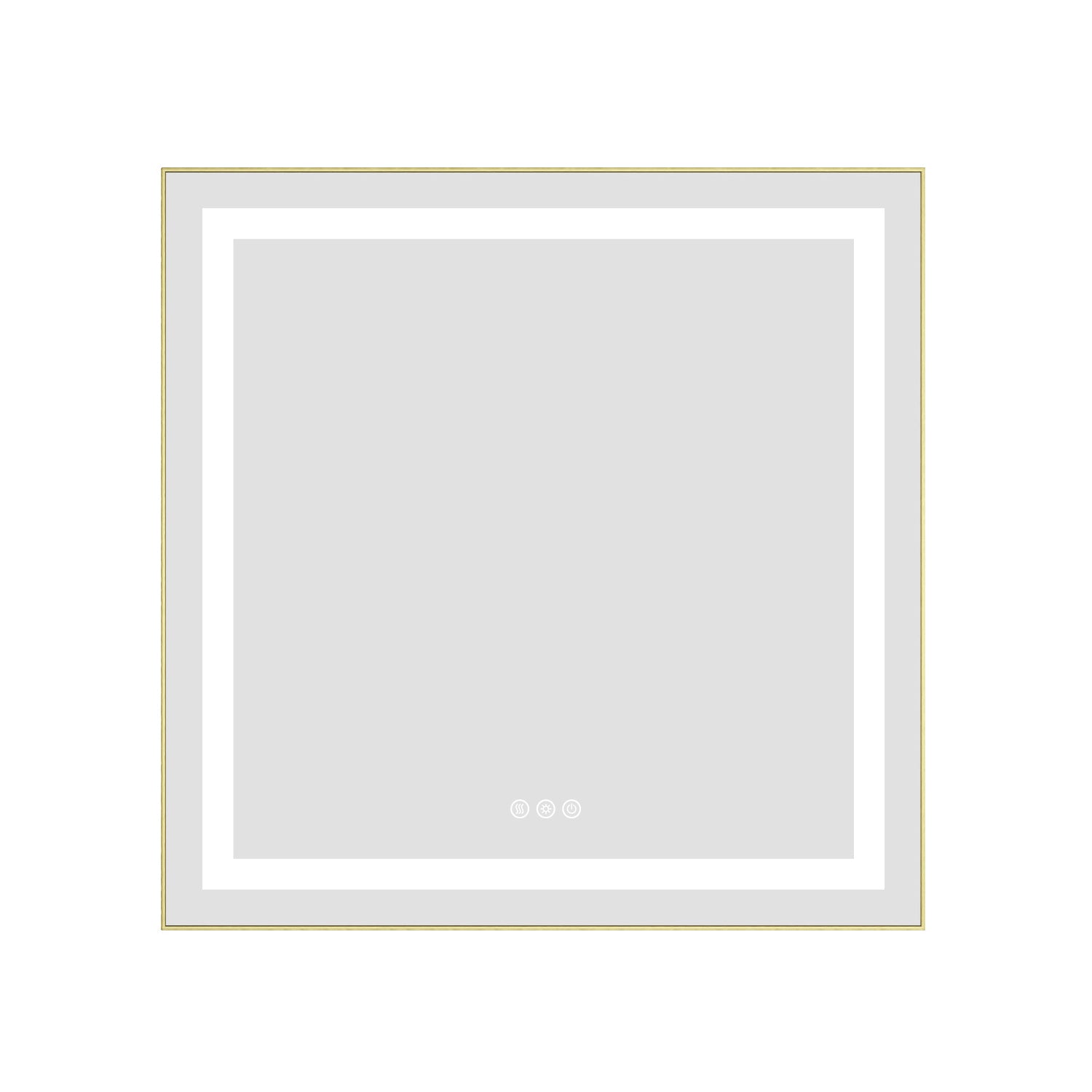 30 x 30 Inch LED Bathroom Mirror with Front and Backlight, Wall Mounted Vanity Mirror with Aluminum Frame, Anti-Fog, Memory, 3 Colors, Stepless Dimmable