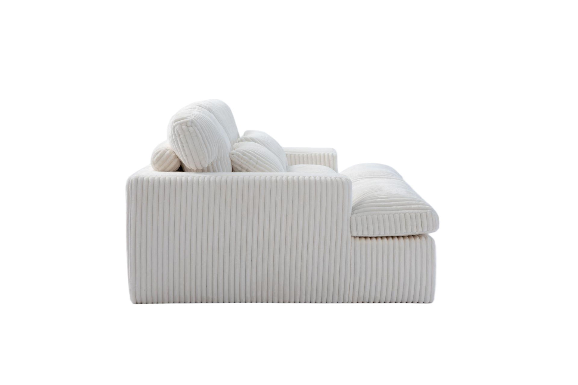 Double Chaise Lounge Chair Indoor,Oversized Upholstered Sleeper Cloud Couch,Deep Seat Luxury Sofa Bed,Sectional Sofa Chaise Love-seat,Corduroy Reading Chair for Living Room,No Assembly Required,White